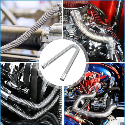 Exhaust Pipe for Parking Heater 60cm Stainless Steel with 2 Clamps Compatible with Diesel Heaters.