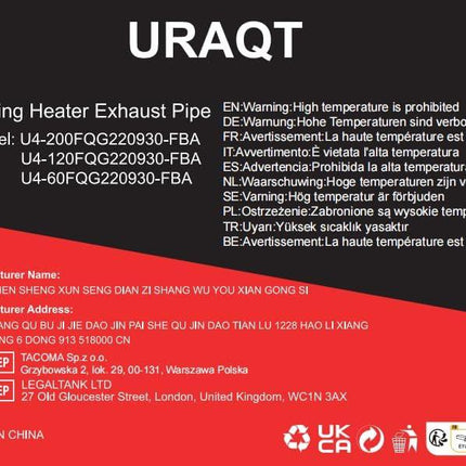 Exhaust Pipe for Parking Heater 60cm Stainless Steel with 2 Clamps Compatible with Diesel Heaters.