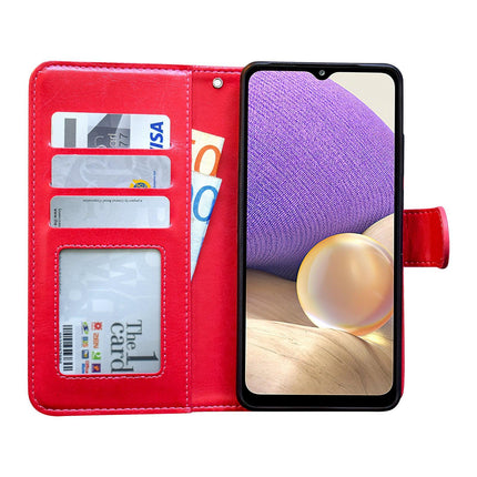 Compatible with Samsung Galaxy A32 5G Leather Case Black Protective Cover.