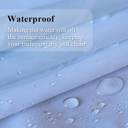 Winter Snow Scene Shower Curtain 180cm x 180cm Blue Sky Christmas Tree River Holiday Bath Curtain.