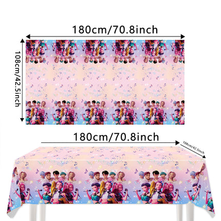 K-pop Demon Hunters Birthday Party Decorations Set Banner Cake Topper Balloons for Kids Theme Celebration.