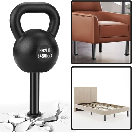 Furniture Legs Black 4 pcs Adjustable 18-30 cm with 18 Screws Metal Cabinet Feet for Sofa Table Chair.