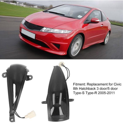 2x Dynamic LED Turn Signal Lights Yellow Mirror Mounted For Civic 8th (2005-2011) by DEBUNS.