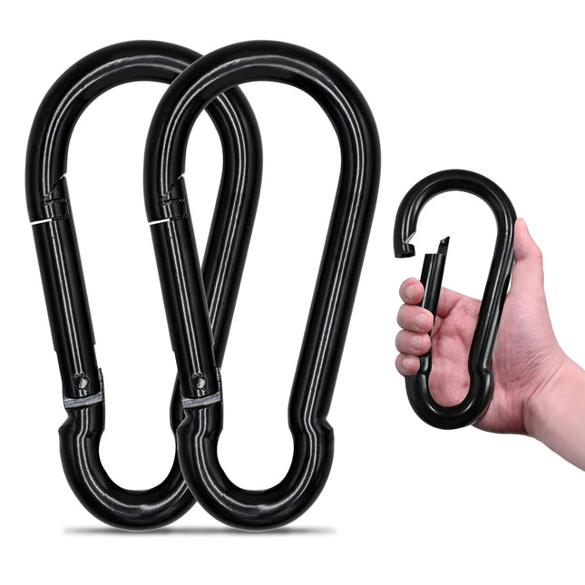 Heavy Duty Carabiners 2-Pack for Keys Camping Fishing, 10cm Length 4.9cm Width, Large Rope Connector.