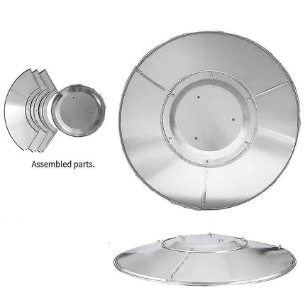 Patio Heater Reflector Plate, Outdoor Propane Heater Replacement Part - Top Dome, 3-Hole Mount, 3-'-UU-.