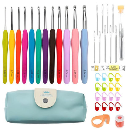 45-piece crochet set with needles, markers, tape measure - Knitting Kit Multicolor multicolor.