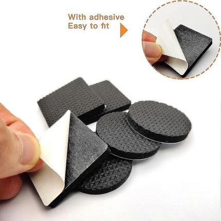 Non-Slip Rubber Pads 60 Pieces Self-Adhesive Furniture Protectors for Wooden Floors Tables Chairs Bed Legs.