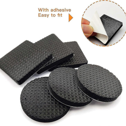 Non-Slip Rubber Pads 60 Pieces Self-Adhesive Furniture Protectors for Wooden Floors Tables Chairs Bed Legs.