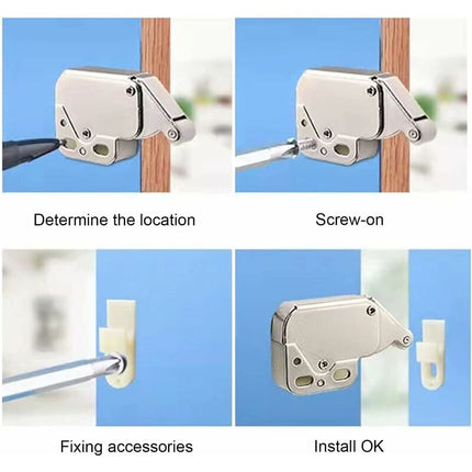 Mini Latches with Spring, 6 Pcs Cabinet Locks Compatible with Kitchen Cabinet Door.