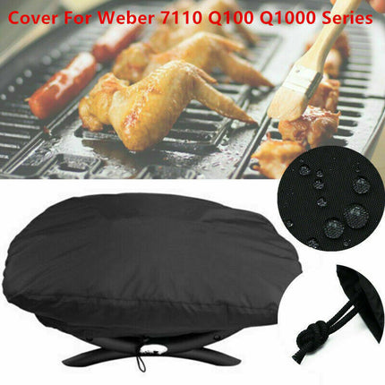 210D Grill Cover for Weber Q1200 and Q1000 Gas Grills, Compatible with Q1200 Q1400 Q1000 Q100 Q120 Baby Q Models, Anti-UV.