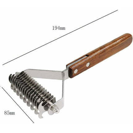 Dog Grooming Brush Coat King Undercoat Comb Dual 17+9 Teeth for Pet Hair Removal Dematting.