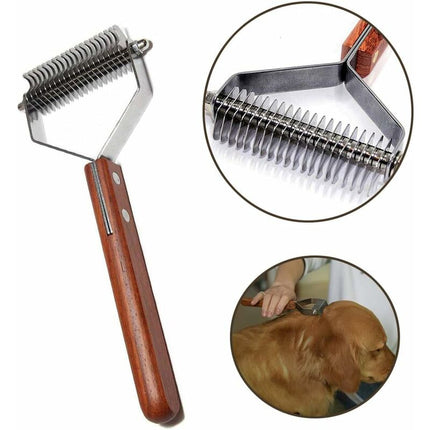 Dog Grooming Brush Coat King Undercoat Comb Dual 17+9 Teeth for Pet Hair Removal Dematting.