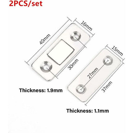 4/8-pack Self-Adhesive Magnetic Cabinet Door Catches Stainless Steel Magnet Lock for Kitchen Cabinet Magnetic Closing Drawer Cupboard Door Lock..