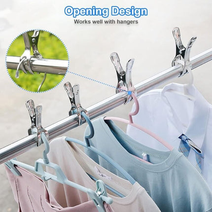 Heavy Duty Stainless Steel Clothes Pegs, Large, 10-Pack, for Sunbeds and Pool Covers.