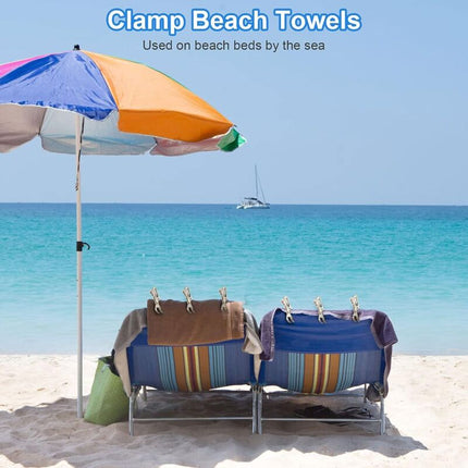 Heavy Duty Stainless Steel Clothes Pegs, Large, 10-Pack, for Sunbeds and Pool Covers.