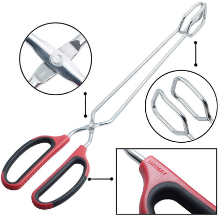 PROFESSIONAL QUALITY DURABLE STAINLESS STEEL Extra Long Scissor Tongs Stainless Steel Barbecue Grill Tongs.