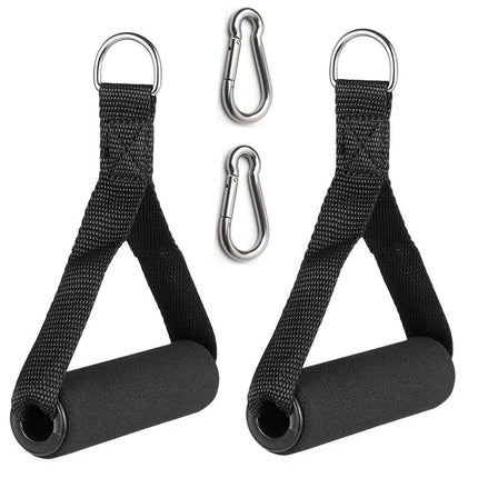 Heavy Duty Training Handle with Carabiners for Cable Machines and Gym Equipment, Compatible with Resistance Bands.