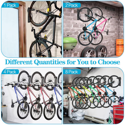 Garage Wall Mounted Bike Rack 2 Pack Heavy Duty Steel Hook Compatible with Oral-B Holds 66 lbs.