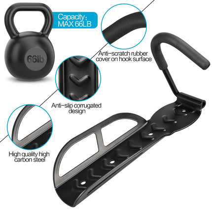 Garage Wall Mounted Bike Rack 2 Pack Heavy Duty Steel Hook Compatible with Oral-B Holds 66 lbs.