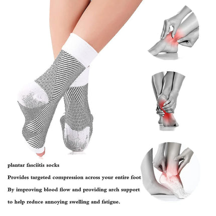 Soothing Neuropathy Socks 3 Pairs, Plantar Fasciitis Tendinitis Relief, White Large X-Large.