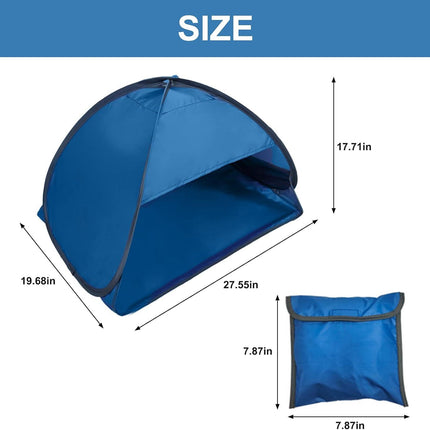 Pop-up Beach Shelter - Portable Beach Tent Anti-UV, Windproof, Picnic Tent for Small Dogs, Cats and Other Small Pets, Blue.
