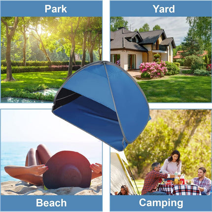 Pop-up Beach Shelter - Portable Beach Tent Anti-UV, Windproof, Picnic Tent for Small Dogs, Cats and Other Small Pets, Blue.