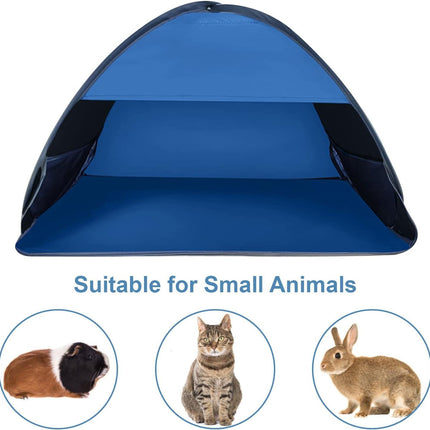 Pop-up Beach Shelter - Portable Beach Tent Anti-UV, Windproof, Picnic Tent for Small Dogs, Cats and Other Small Pets, Blue.