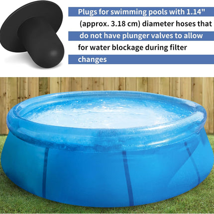 4-Pack Pool Wall Plug Replacement Parts - Above Ground Pool Filter Pump Filter Hole Plug Compatible with Intex and Bestway.