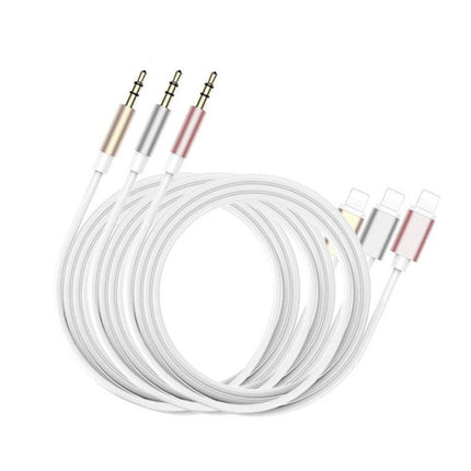 Compatible with Apple to 3.5mm Aux Car Cable iPhone, Silver 1m.