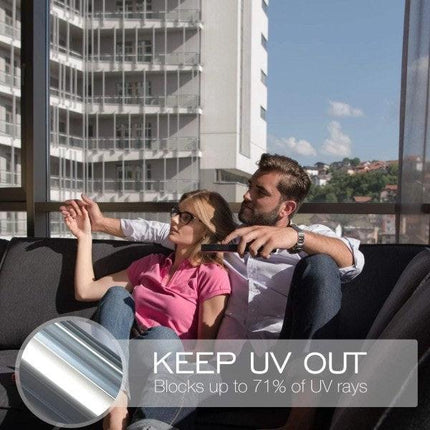One-way mirror film Window film Sun protection Glass sticker - Special offer - Black Silver 40x300 cm Black-silver Black-silver 40x300 cm Black-silver 40x300 cm.