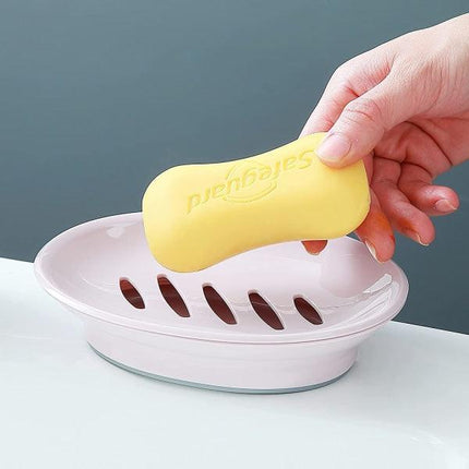 2-pack soap dish, plastic soap cups, non-slip soap dish, soap holder, shower with drip tray, easy-to-clean soap saver (pink).