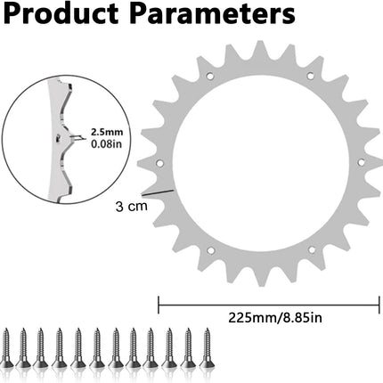 Worx Landroid L Lawn Mower Stainless Steel Spikes 225 mm Wheel Compatible with 12 Screws.