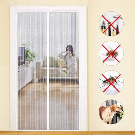Mosquito Net Door Magnetic Fly Screen Anti-mosquito MYCARBON 80X200CM White.