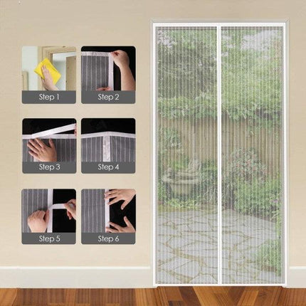 Mosquito Net Door Magnetic Fly Screen Anti-mosquito MYCARBON 80X200CM White.