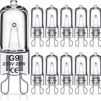 G9 halogen bulbs 28W, 230V, 10-pack 28W 28W.