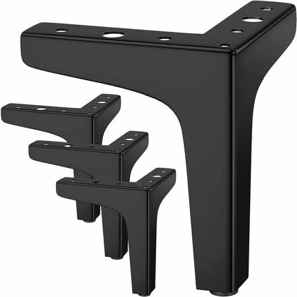 Set of 4 Furniture Legs Loads Up to 600 kg, 17 cm Modern Metal Triangular Table Legs, Hairpin Furniture Legs for Cabinets, Sofas, Black ( cm) cm 10.