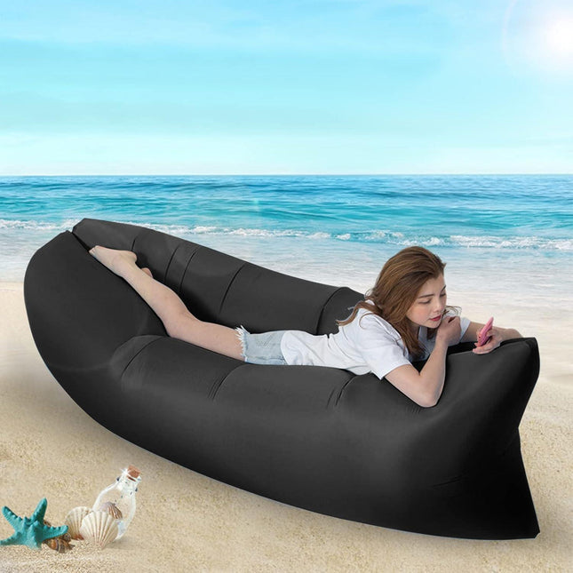 Portable Inflatable Air Lounger with Carry Bag for Beach.