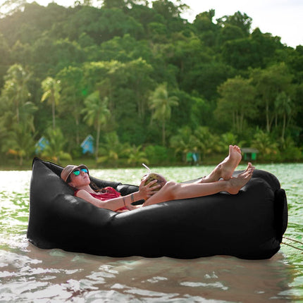 Portable Inflatable Air Lounger with Carry Bag for Beach.