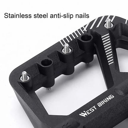 1 pair of wide pedals with non-slip surface and repair function, blue.