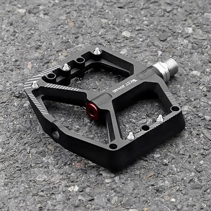 1 pair of wide pedals with non-slip surface and repair function, blue.