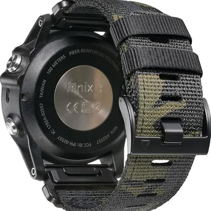 GARMIN Fenix 7X Pro 6X Compatible 26mm Military Nylon Replacement Strap Army Green.