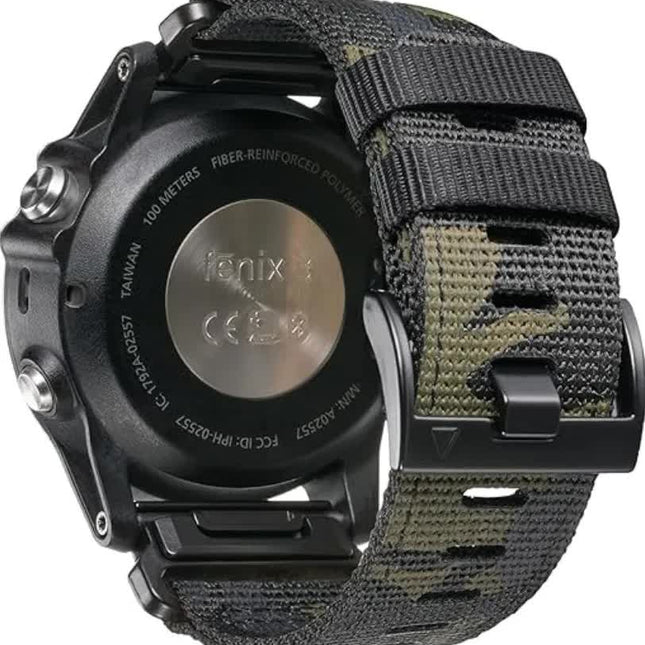 GARMIN Fenix 7X Pro 6X Compatible 26mm Military Nylon Replacement Strap Army Green.