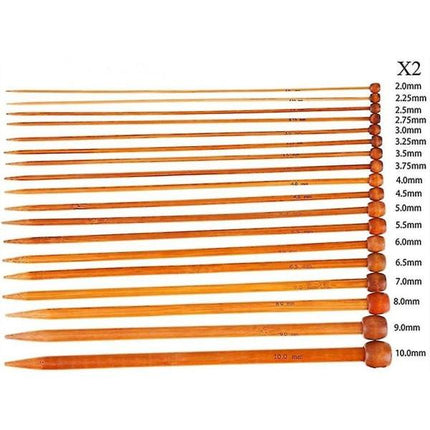 Bamboo Chopsticks Set Single Pointed Carbonated 2mm-10mm 36pcs.