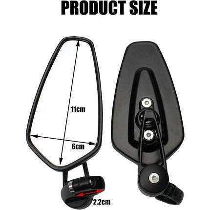 2pcs Motorcycle Handlebar Rearview Mirrors Motorcycle Rearview Mirrors for XJ6 MT01 MT03 MT07 MT09 (Black).