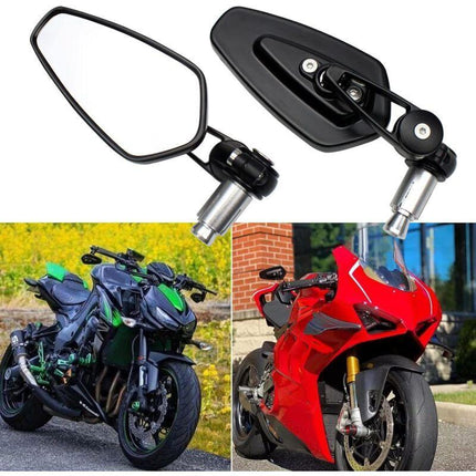 2pcs Motorcycle Handlebar Rearview Mirrors Motorcycle Rearview Mirrors for XJ6 MT01 MT03 MT07 MT09 (Black).