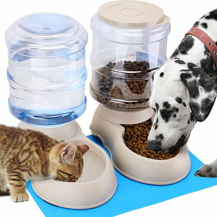 Automatic Pet Food and Water Dispenser 3.8L for Cats and Dogs, 2-Pack.