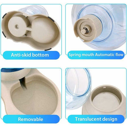 Automatic Pet Food and Water Dispenser 3.8L for Cats and Dogs, 2-Pack.
