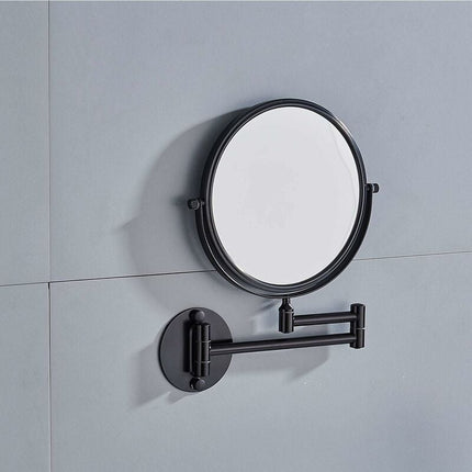 Wall Mounted Makeup Mirror 20cm Black 3 Pack 360 Rotatable Extendable Double Mirror.