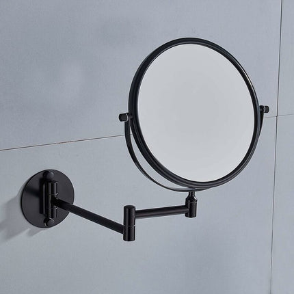 Wall Mounted Makeup Mirror 20cm Black 3 Pack 360 Rotatable Extendable Double Mirror.