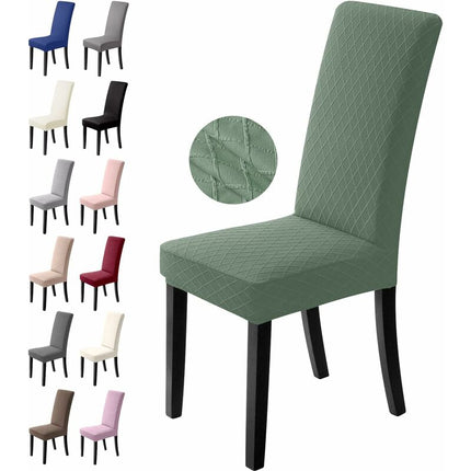 Stretch Dining Chair Covers 4 Pieces Green Washable Removable Universal Chair Covers.